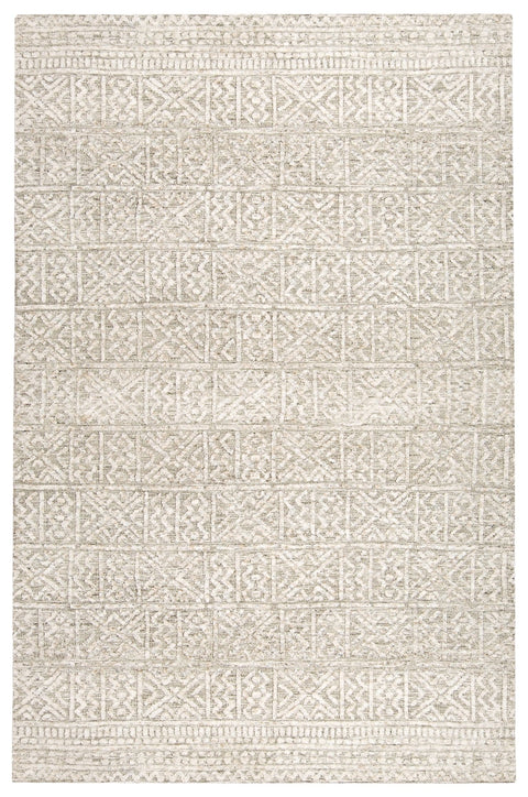 Melia Grey and Ivory Tribal Textured Rug