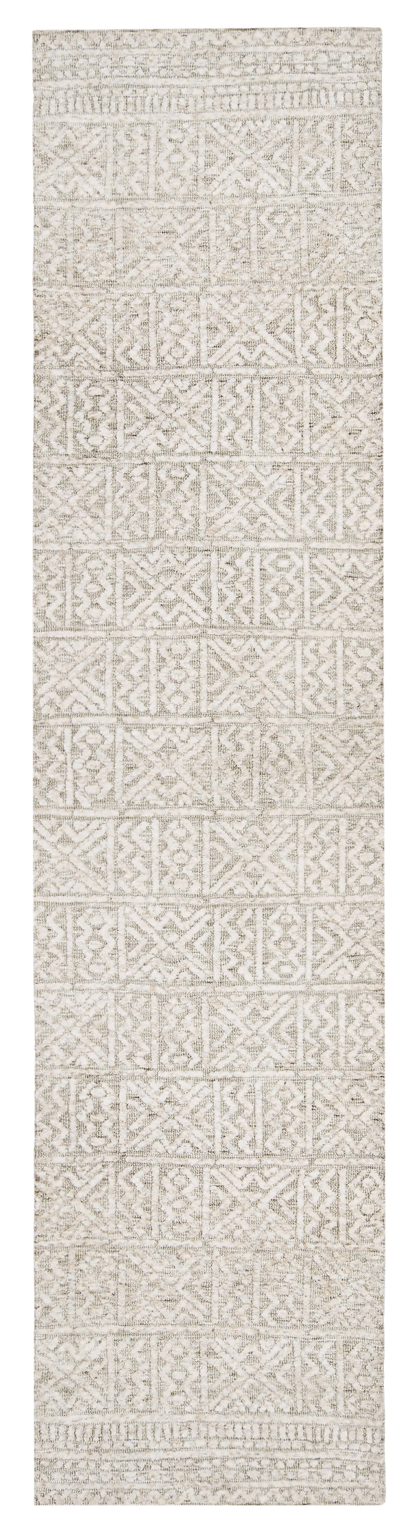 Melia Grey and Ivory Runner Rug