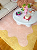 Melody Pink and Yellow Wiggle Bordered Washable Rug