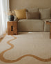 Micah Brown and Beige Wiggle Bordered Washable Rug