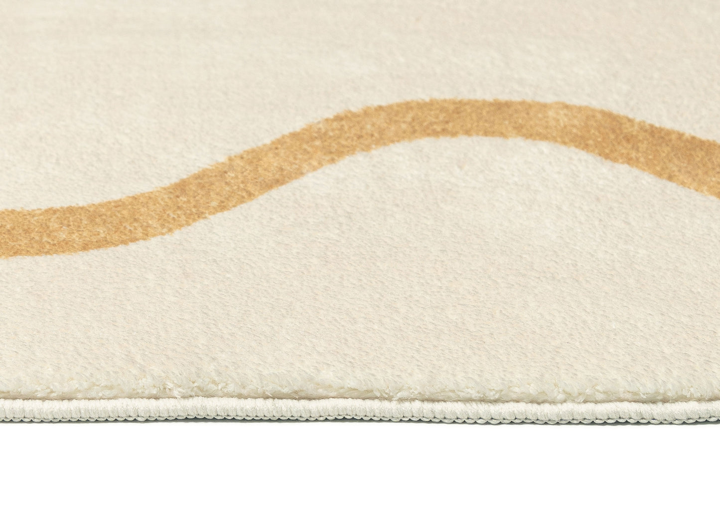 Micah Brown and Beige Wiggle Bordered Washable Rug