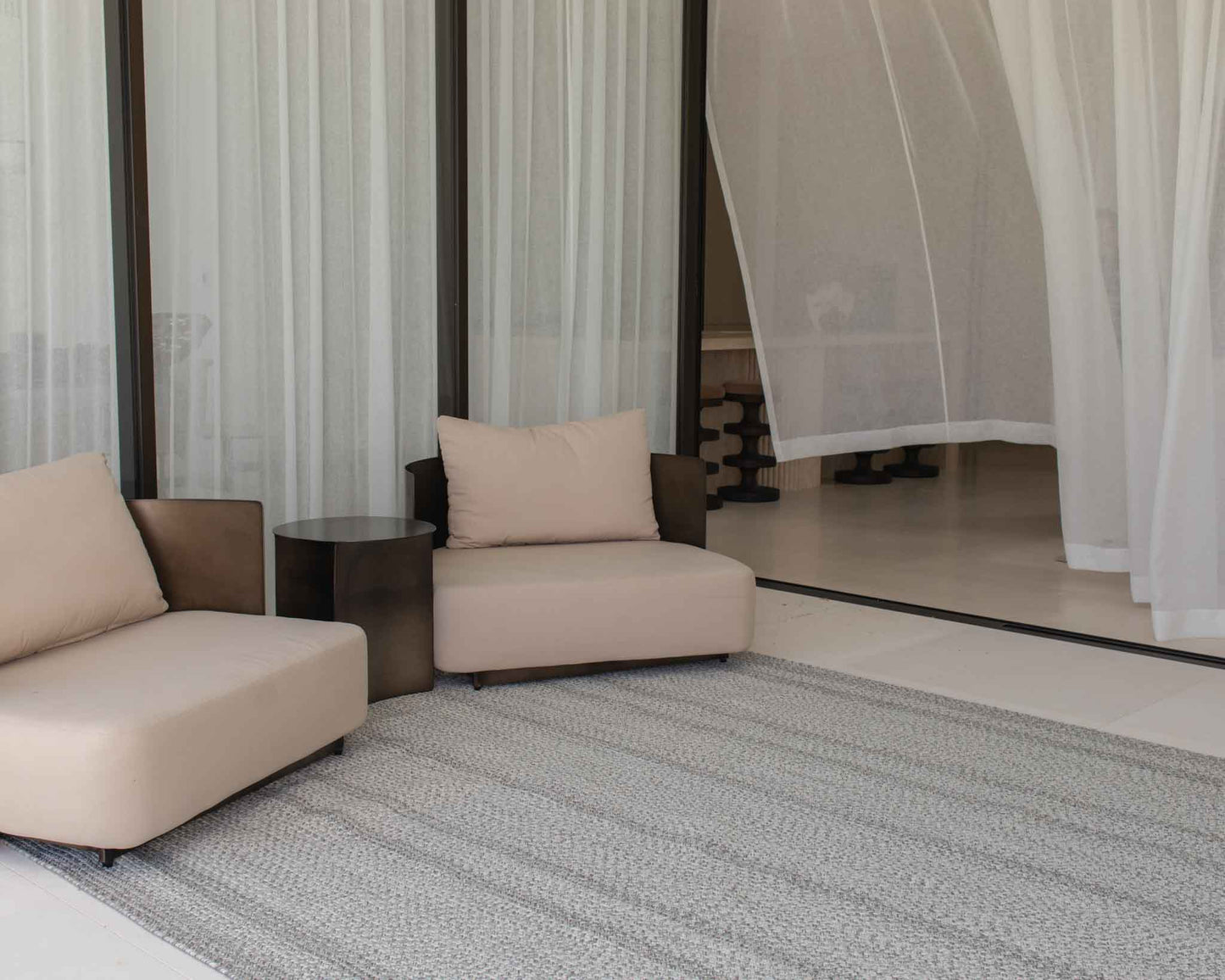 Mika Grey Braided Flatweave Indoor Outdoor Rug