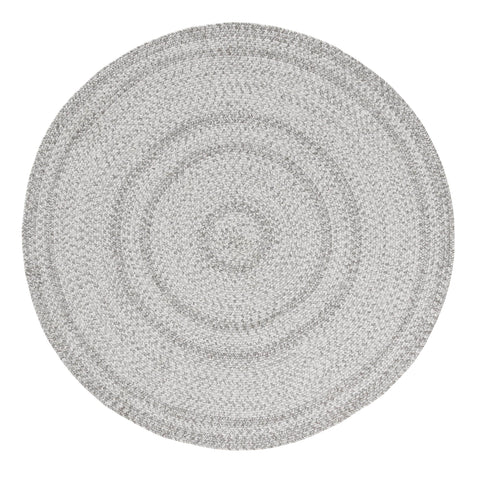 Mika Grey Braided Flatweave Indoor Outdoor Round Rug