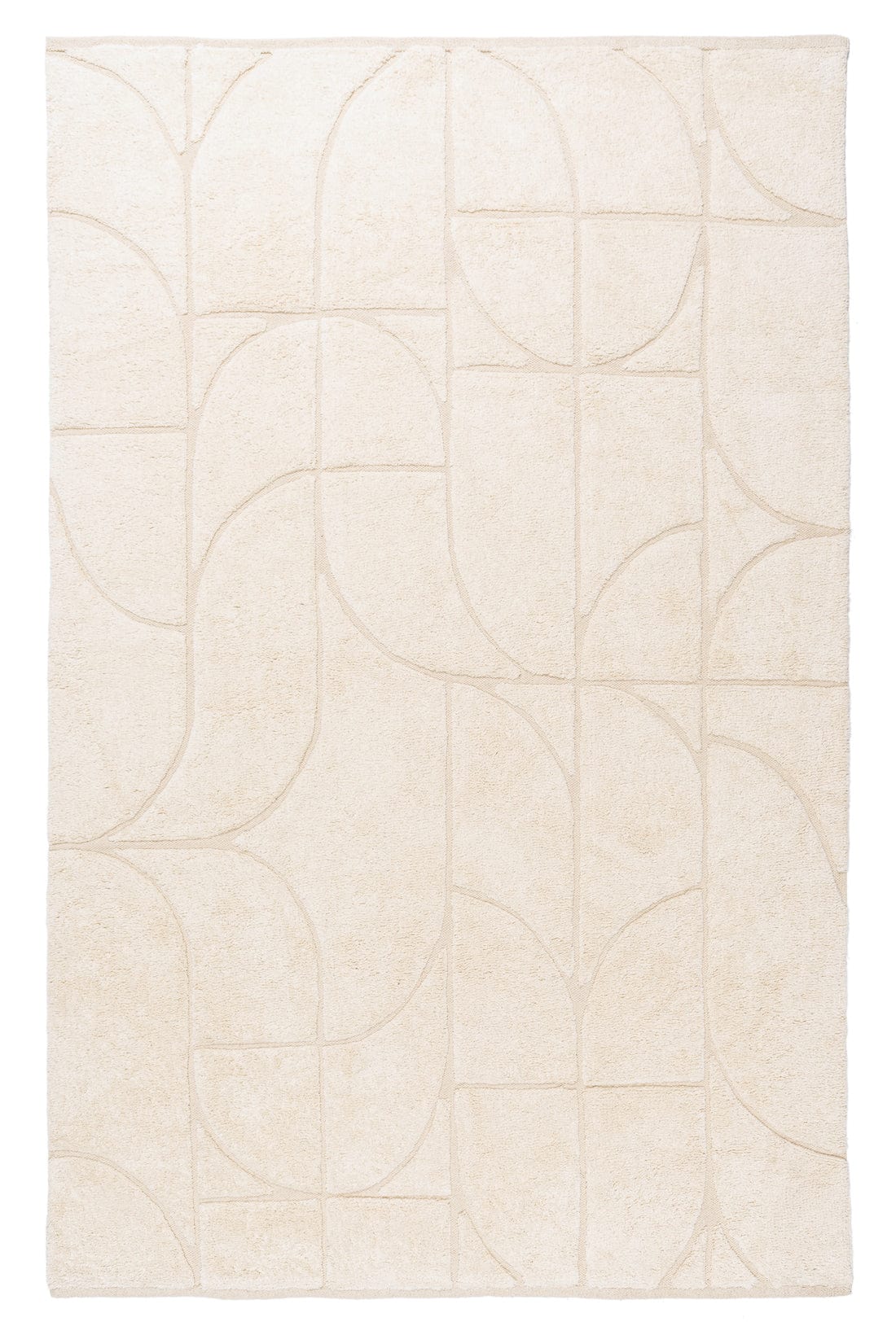 Mikaela Cream Beige Abstract Cotton Washable Rug