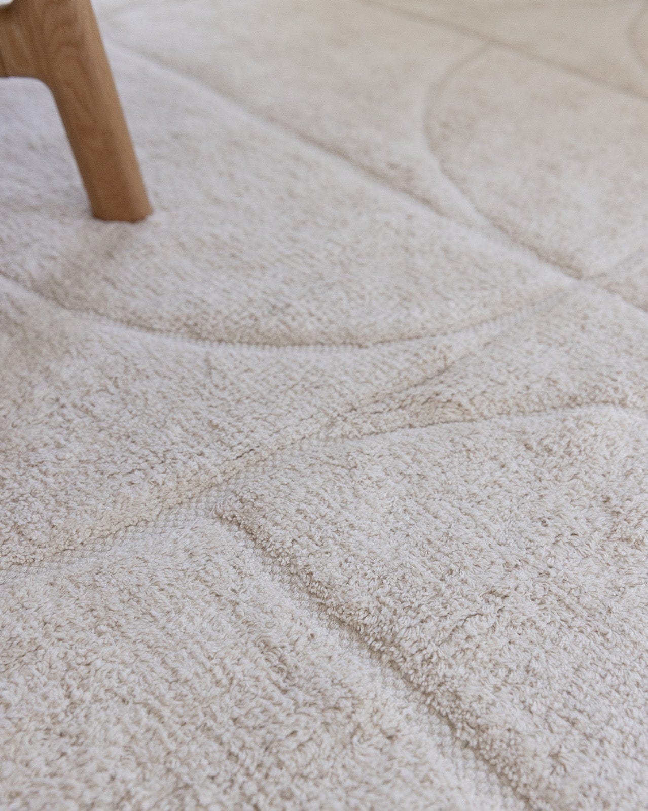 Mikaela Cream Beige Abstract Cotton Washable Rug