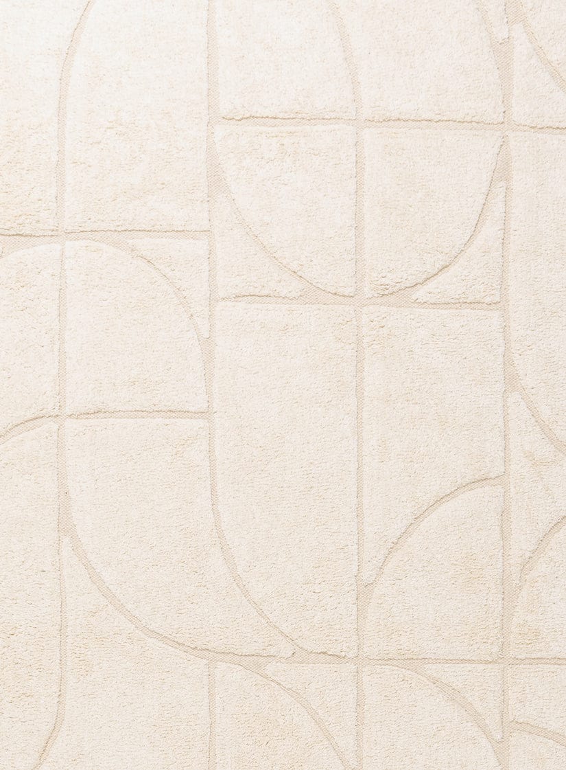 Mikaela Cream Beige Abstract Cotton Washable Rug
