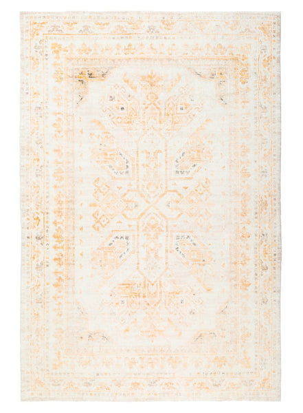 Mina Orange and Cream Transitional Washable Rug