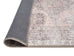 Mindi Grey and Pink Traditional Distressed Washable Rug