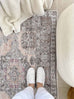 Mindi Grey and Pink Traditional Distressed Washable Rug