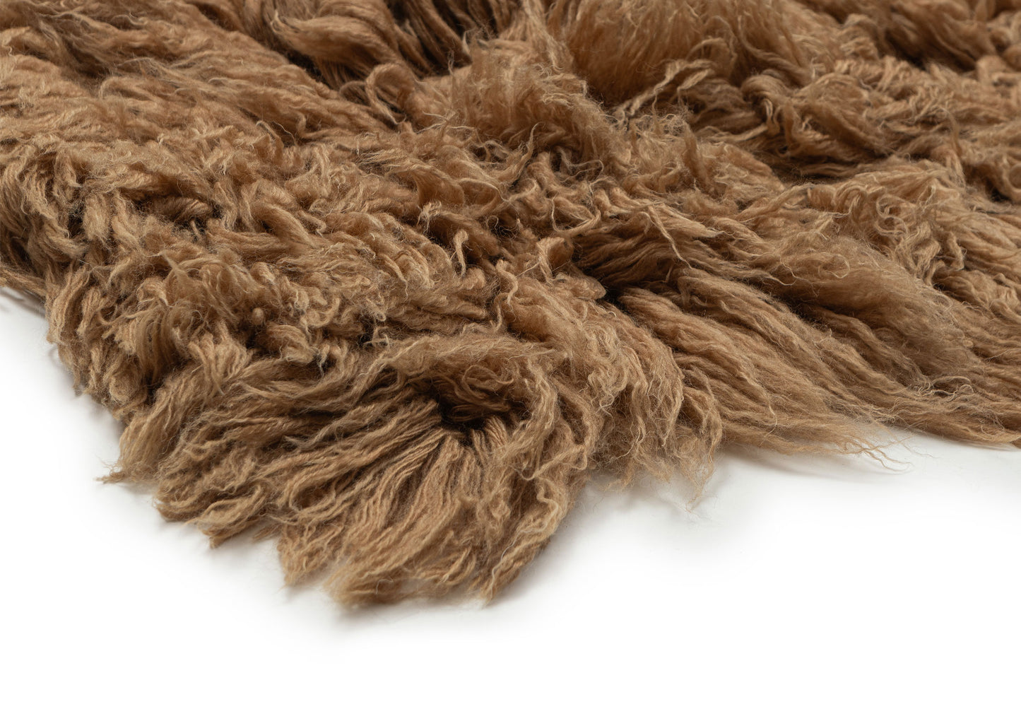 Minerva Mocha Deep Pile Wool Shag Rug