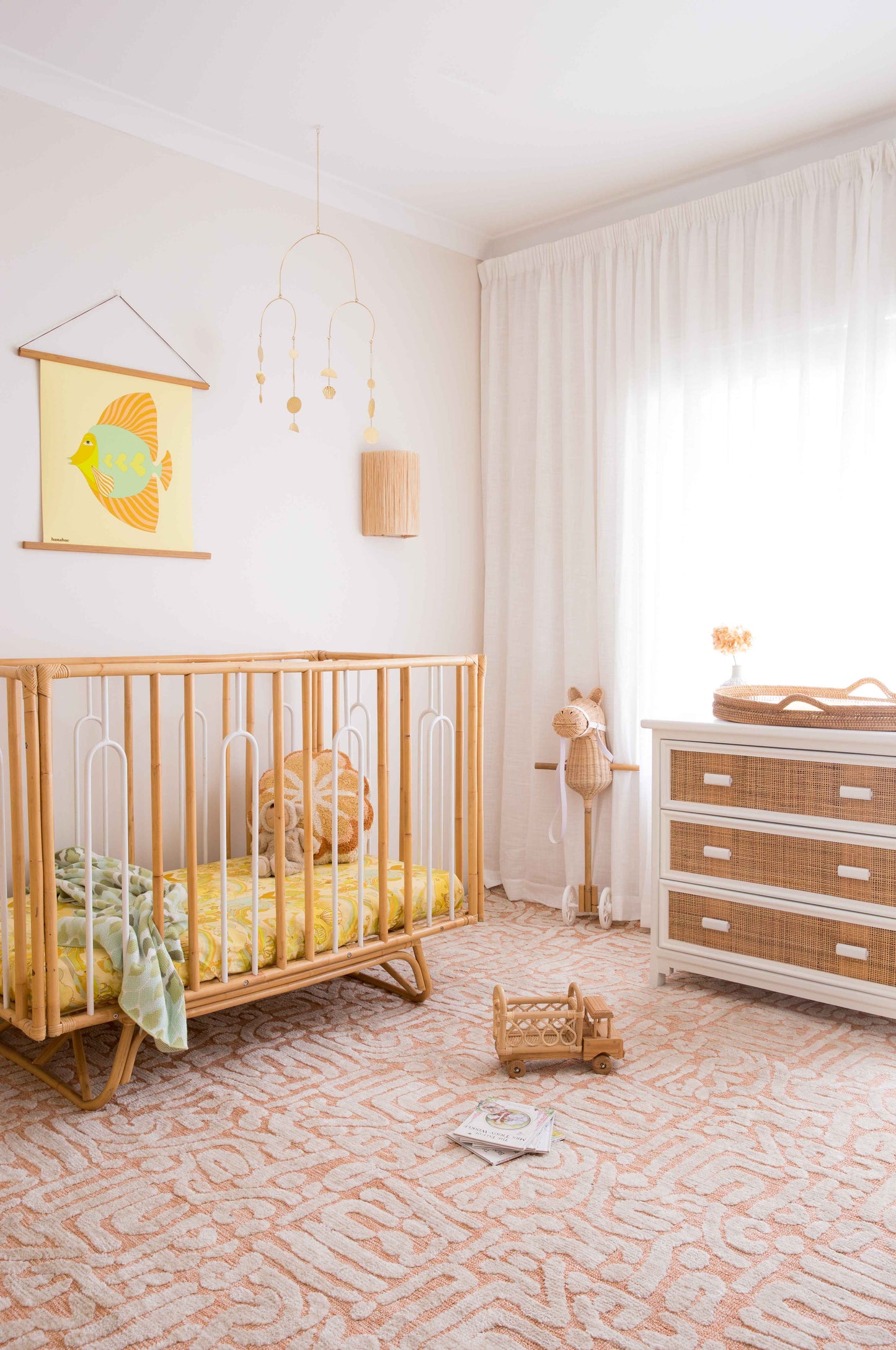 Miranda Peach and Cream Transitional Tribal Rug