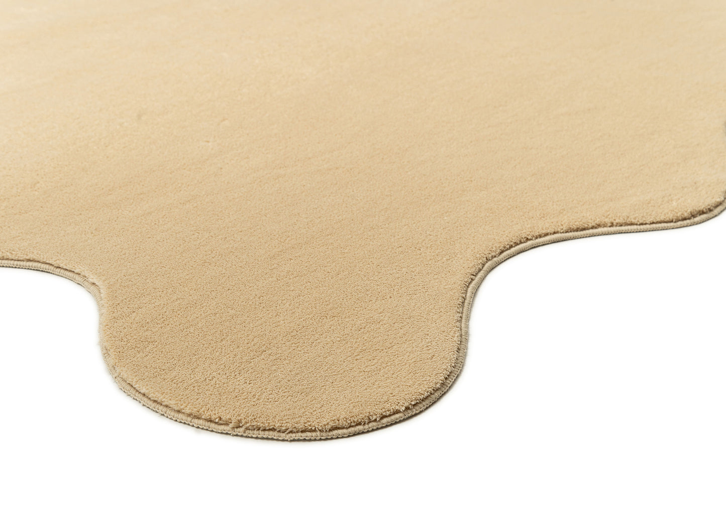 Mirta Beige Brown Scallop Washable Rug