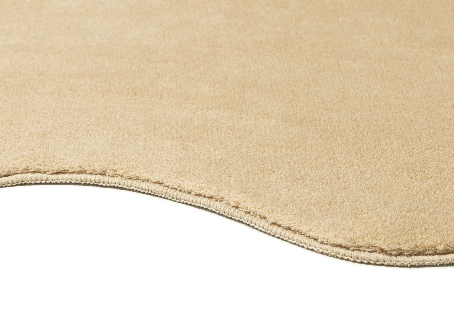 Mirta Beige Brown Scallop Washable Rug