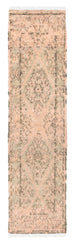 Monika Peach and Green Abstract Diamond Wool Runner Rug