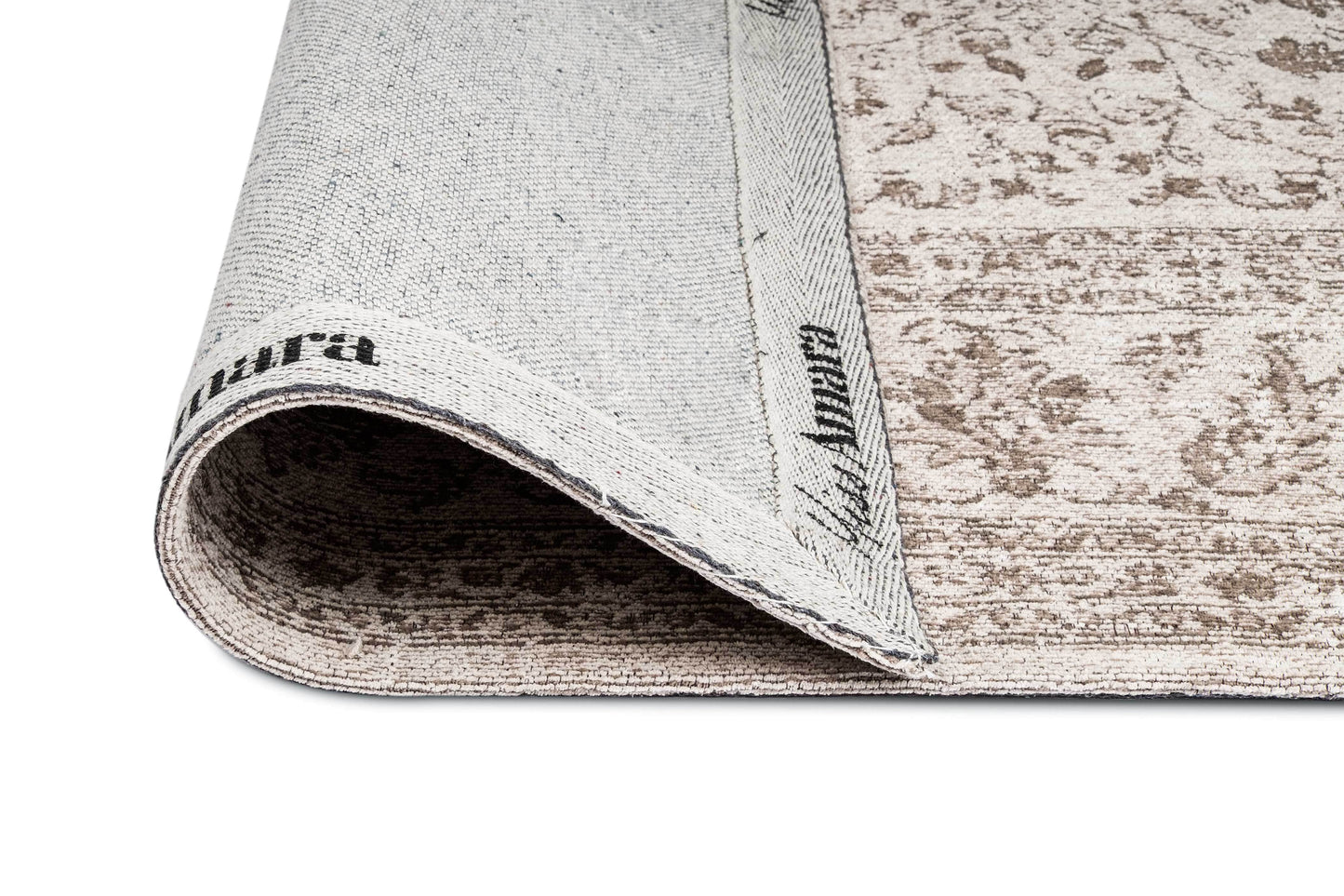 Moselle Beige and Brown Floral Distressed Runner Rug