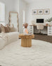 Nadja Ivory Cream Abstract Textured Round Rug