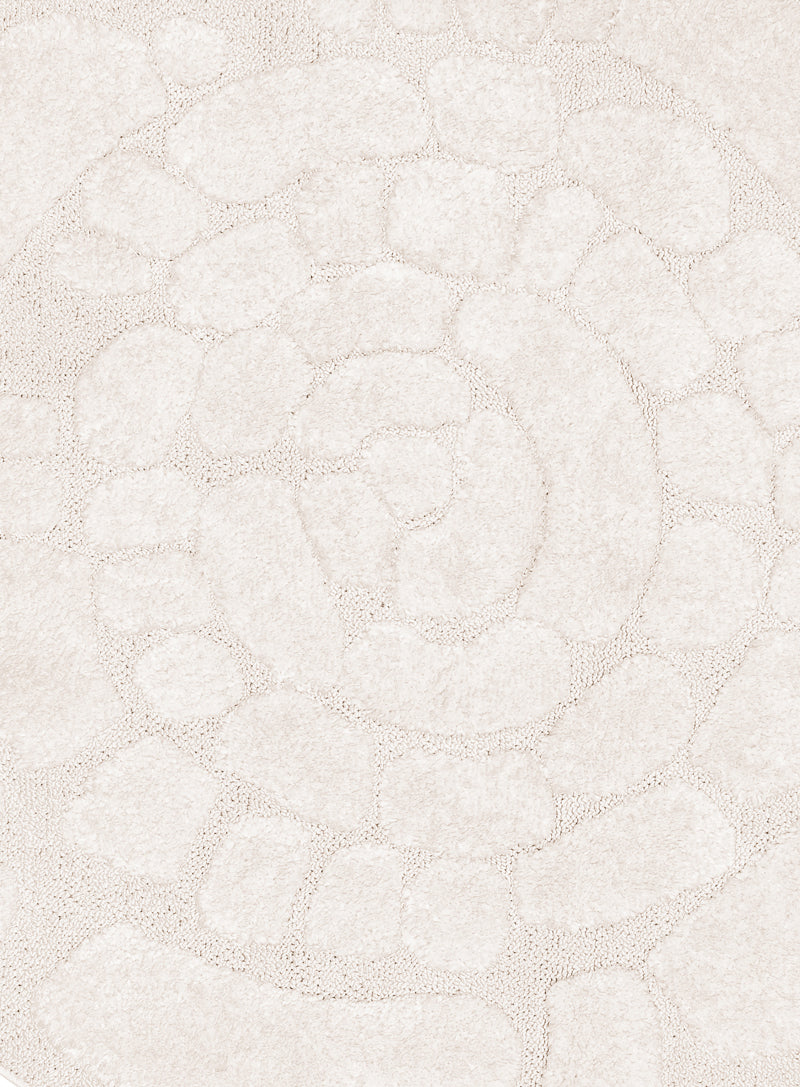 Nadja Ivory Cream Abstract Textured Round Rug