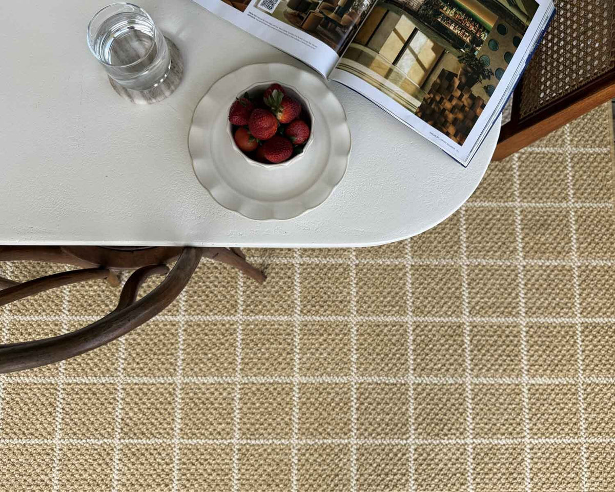 Nahata Sand Windowpane Indoor Outdoor Rug