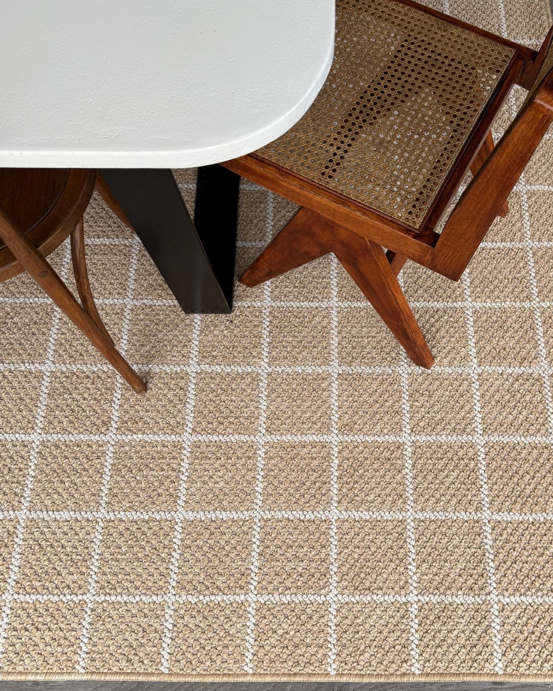 Nahata Sand Windowpane Indoor Outdoor Rug