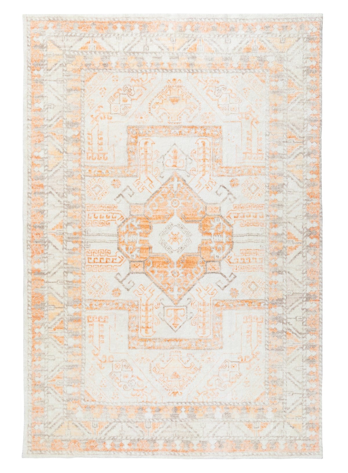 Natalya Orange and Cream Transitional Washable Rug