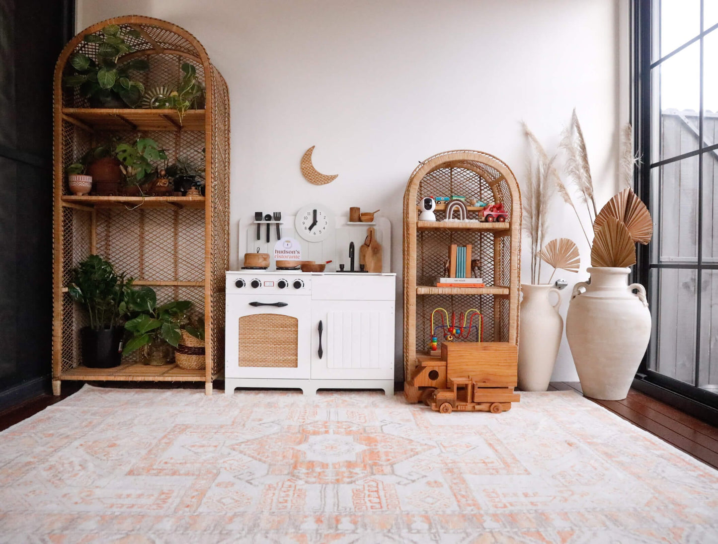 Natalya Orange and Cream Transitional Washable Rug