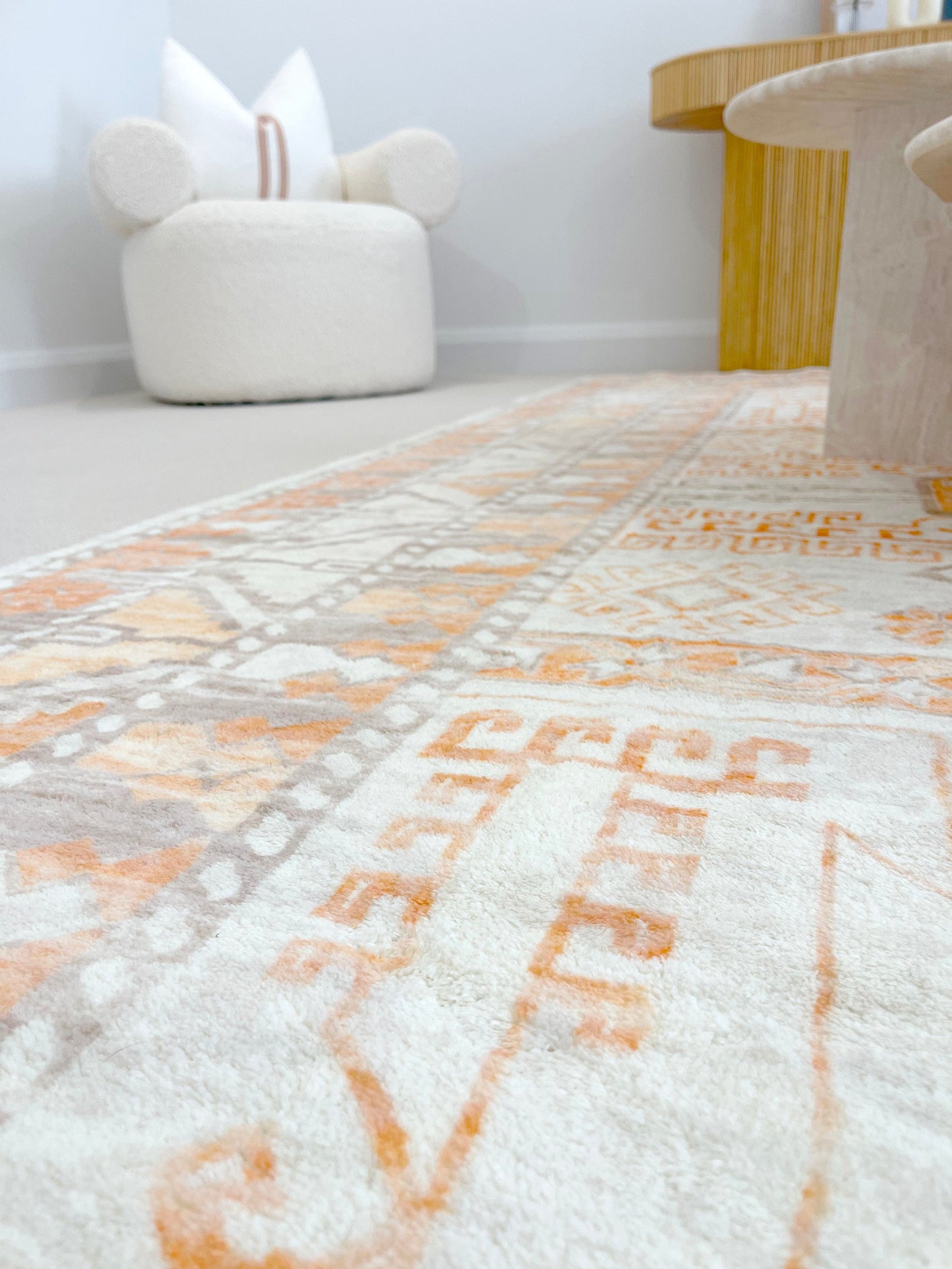 Natalya Orange and Cream Transitional Washable Rug
