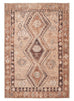 Necha Beige and Brown Tribal Washable Rug