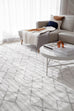 Neda Grey and Ivory Diamond Pattern Rug