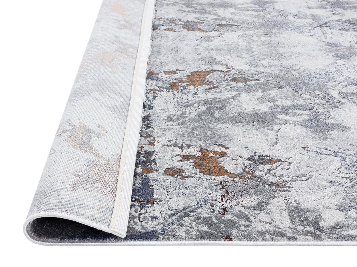 Neve Blue Grey and Bronze Transitional Motif Rug