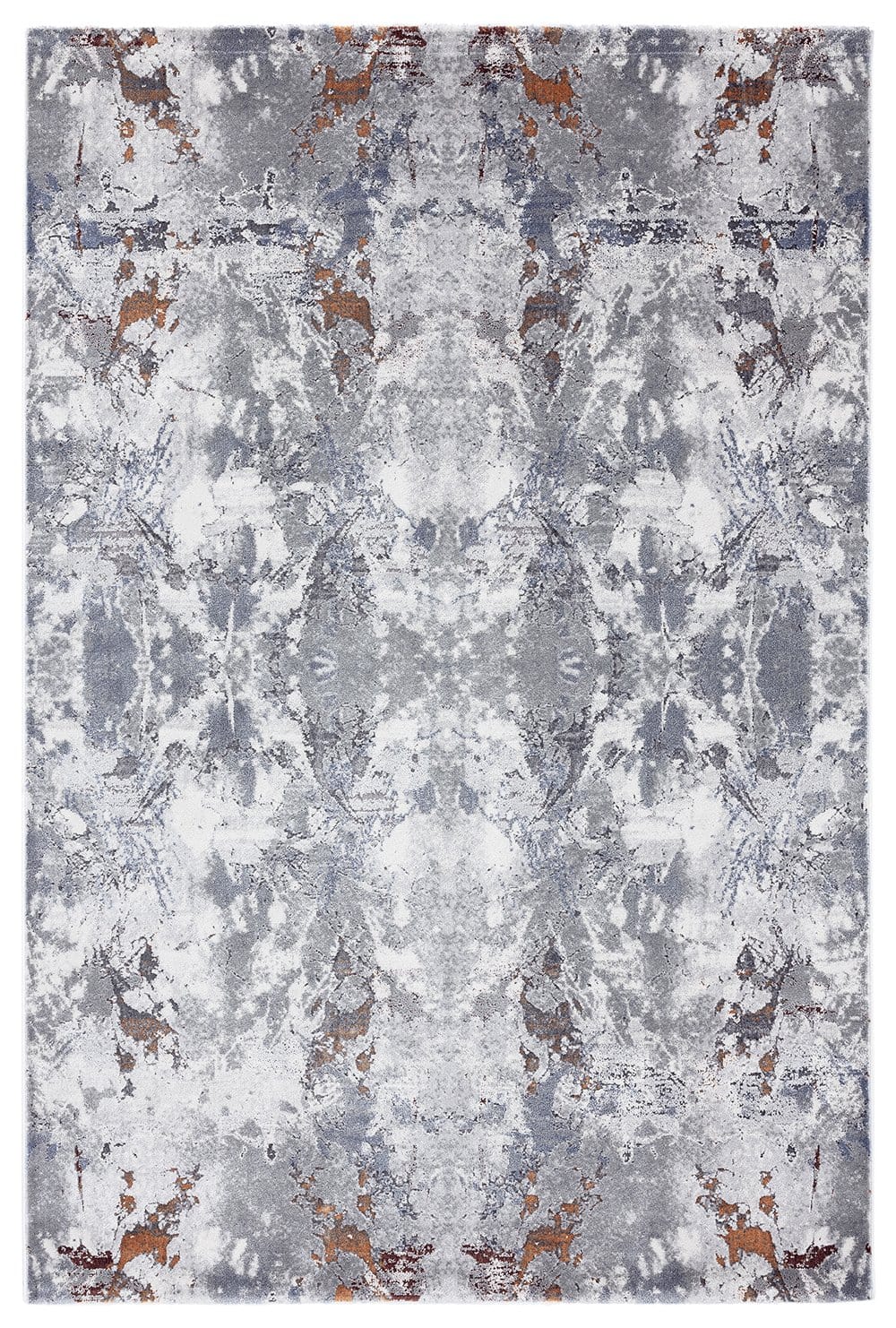 Neve Blue Grey and Bronze Transitional Motif Rug