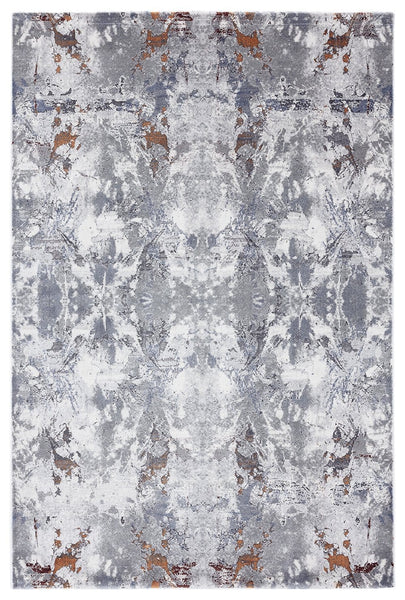 Neve Blue Grey and Bronze Transitional Motif Rug