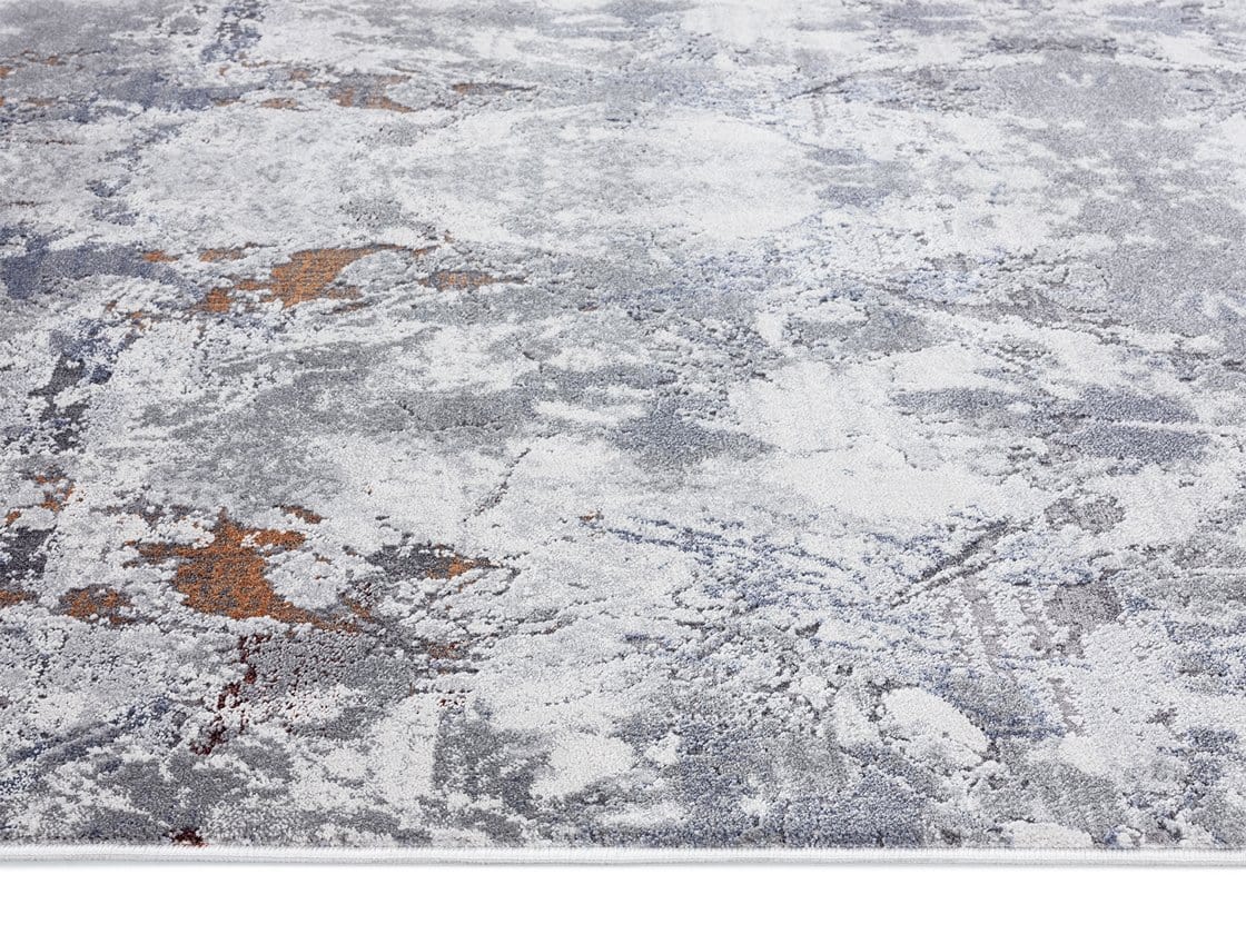 Neve Blue Grey and Bronze Transitional Motif Rug