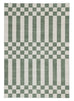 Nicolette Green and White Checkered and Striped Rug