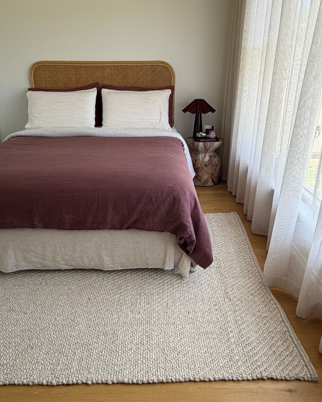 Noemie Cream and Beige Chunky Wool Rug