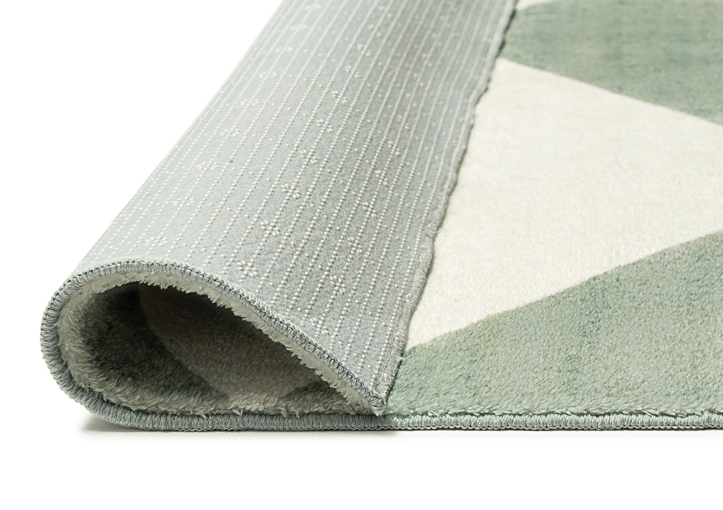 Octavia Green Cream Checkered Washable Rug
