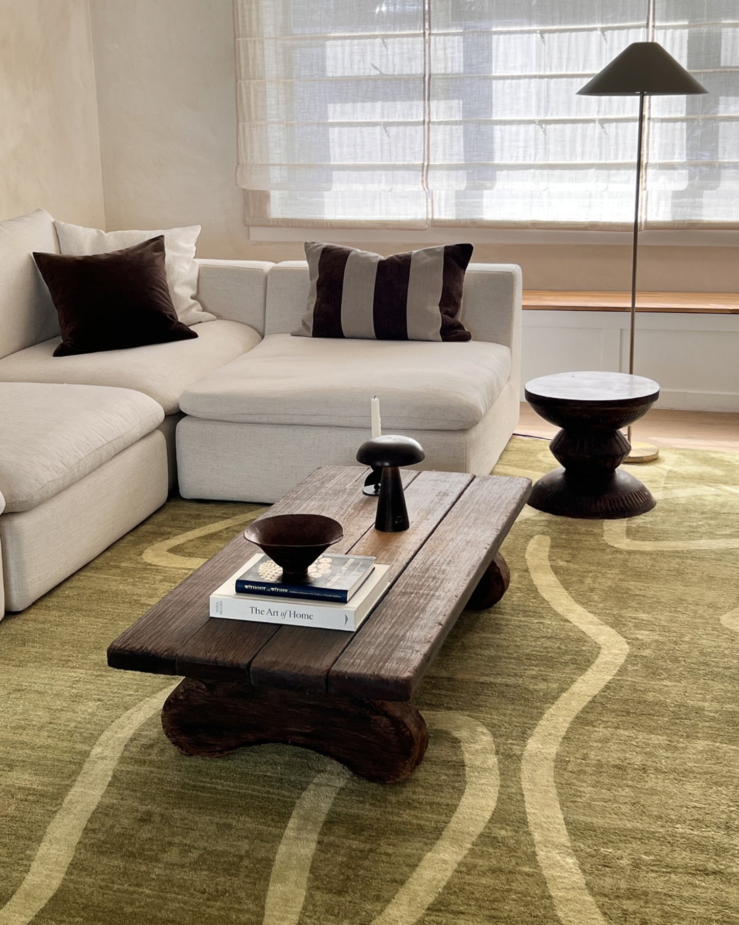 Odessa Green and Light Green Abstract Washable Rug