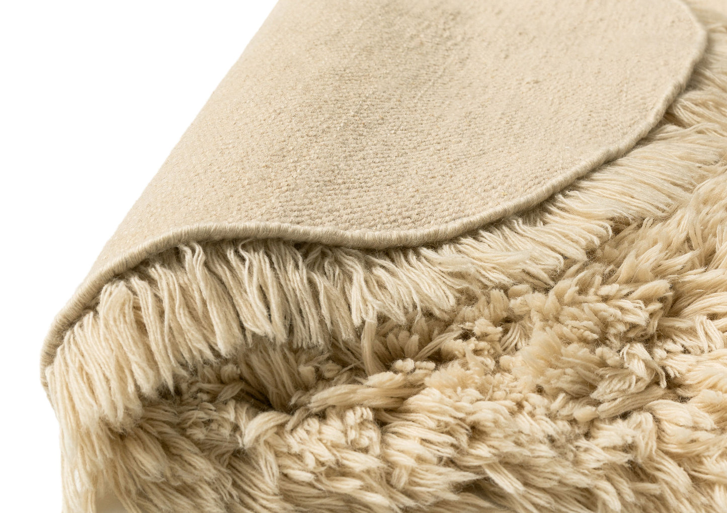 Ondria Beige Shag Wool Rug