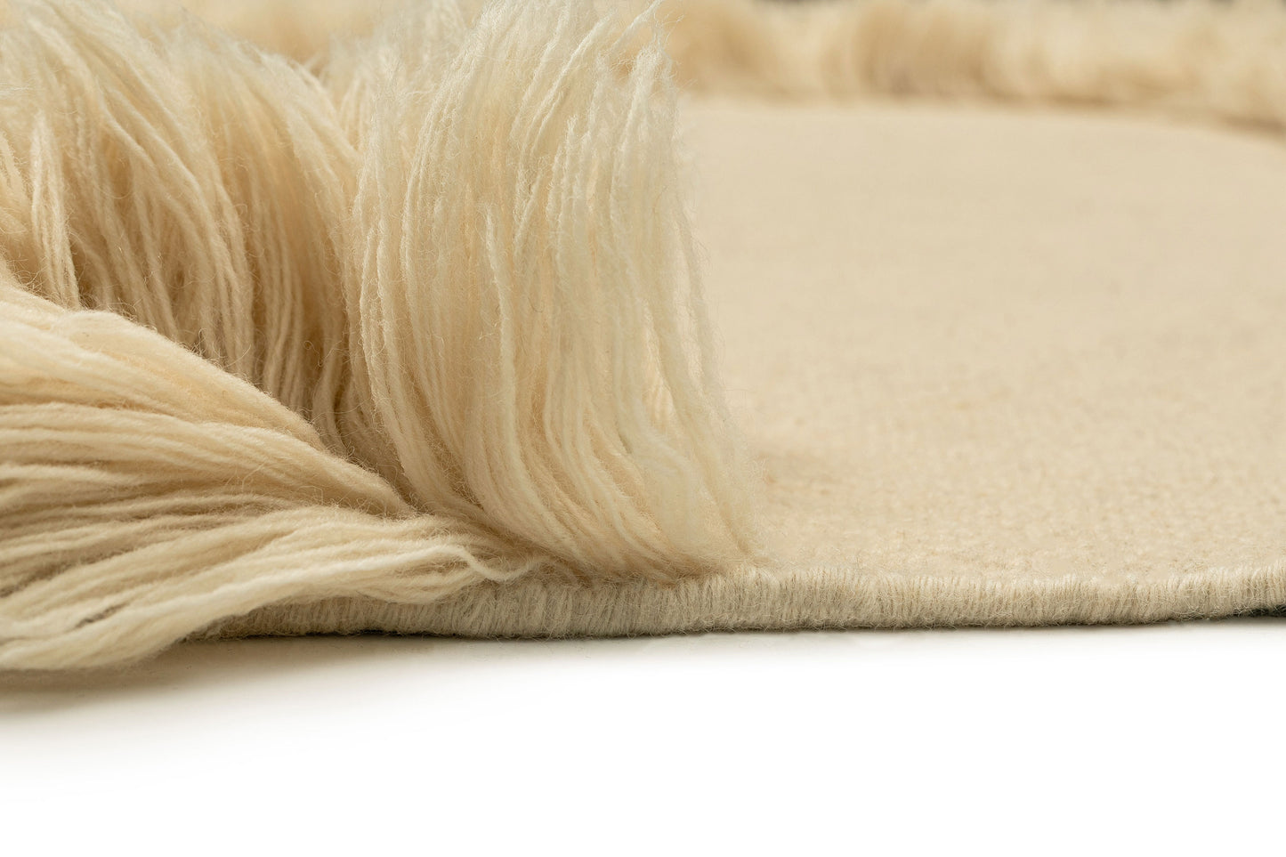 Ondria Beige Shag Wool Rug