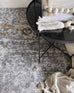 Ophelia Stone Grey Traditional Distressed Medallion Rug *NO RETURNS UNLESS FAULTY