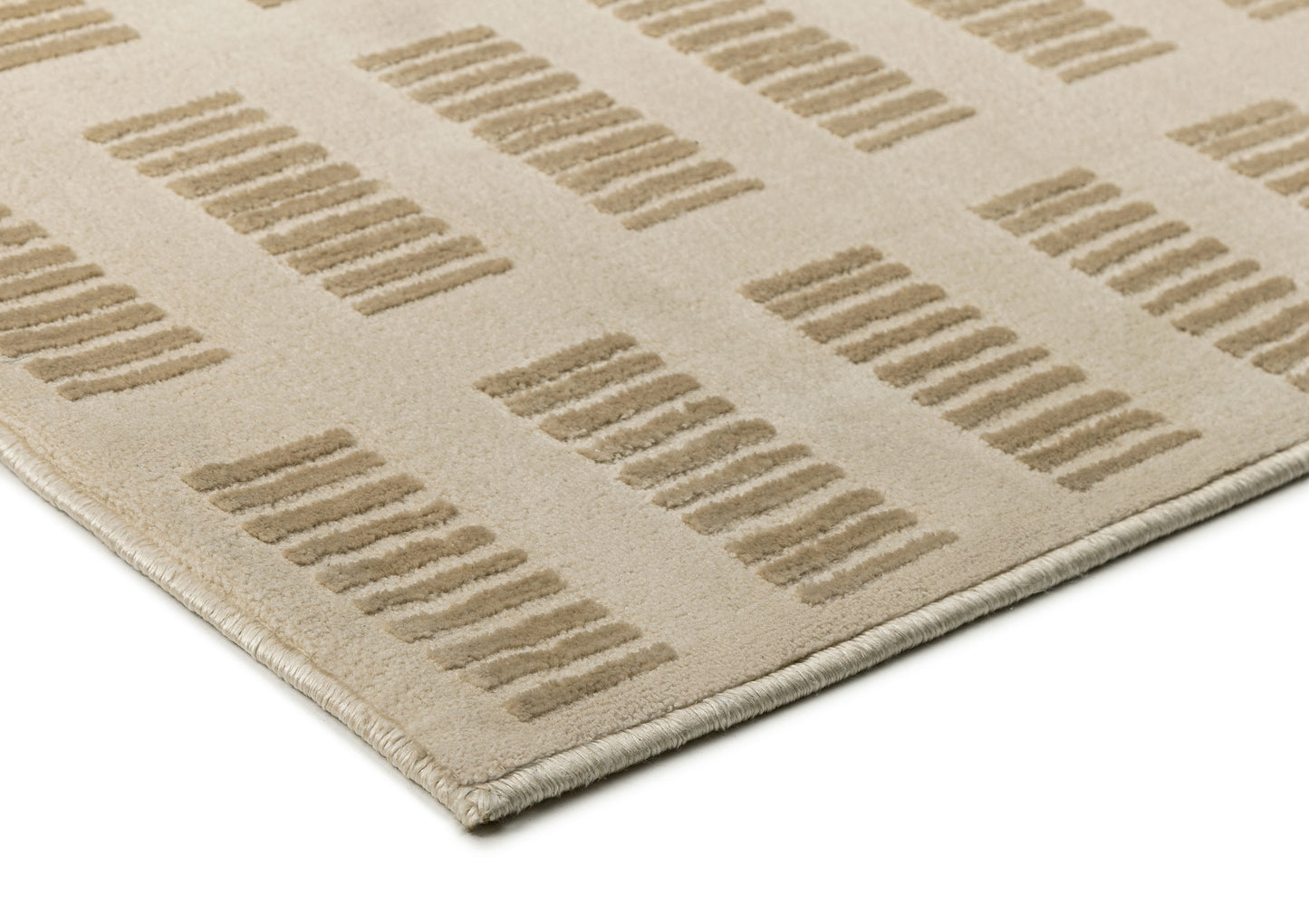 Ouargia Textured Geometric Neutral Rug