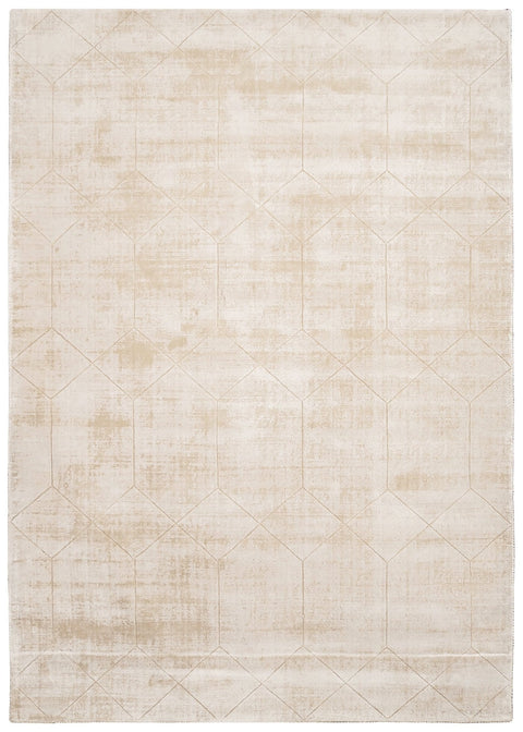 Parker Beige and Ivory Geometric Viscose Rug