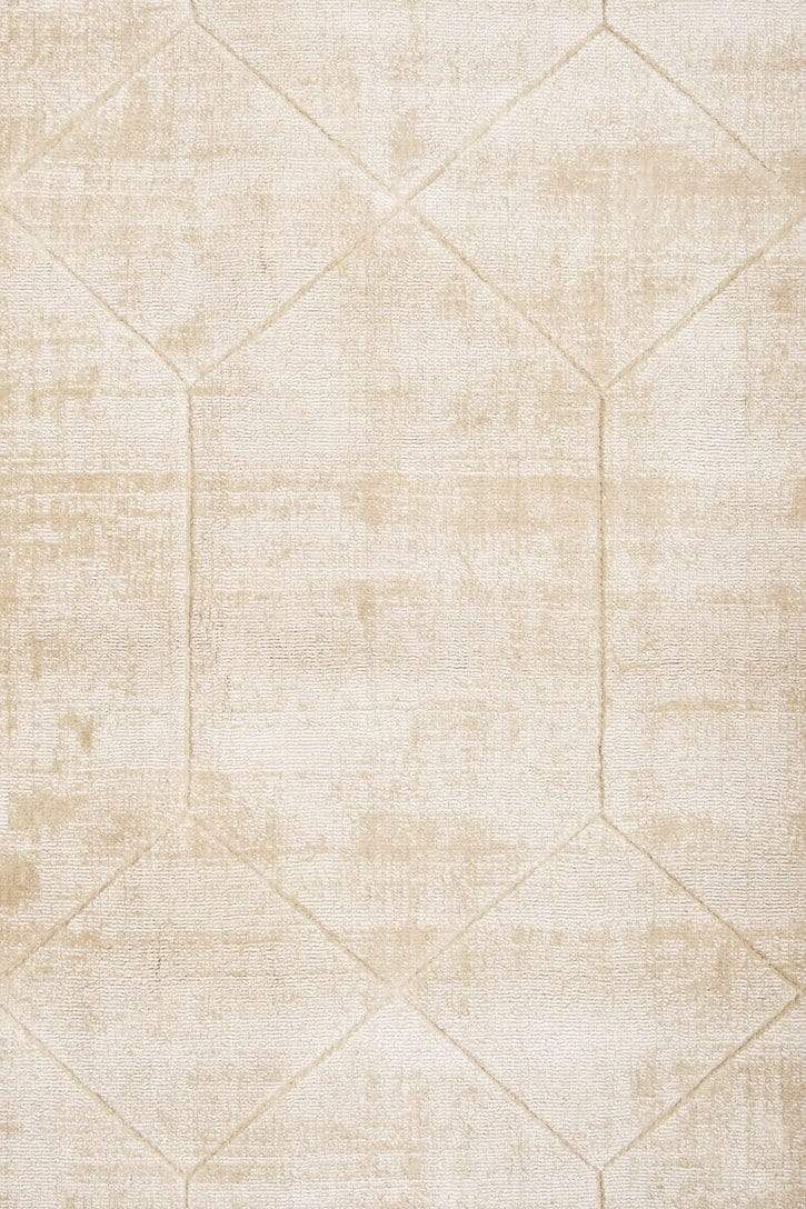 Parker Beige and Ivory Geometric Viscose Rug