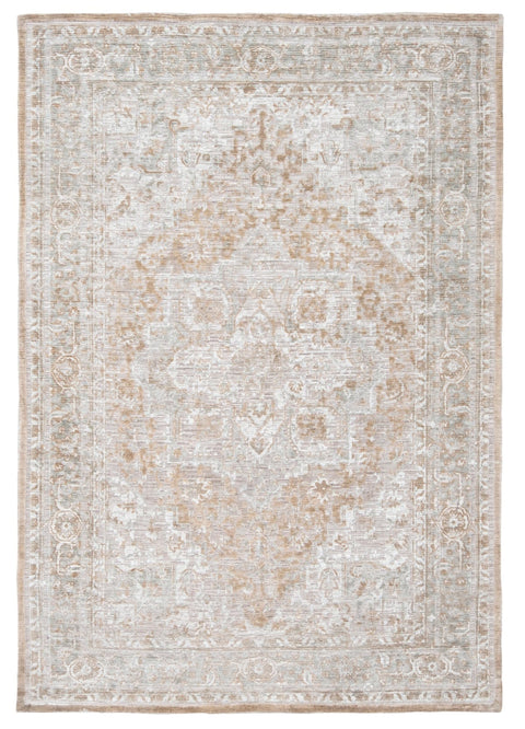 Piya Brown and Grey Traditional Distressed Rug