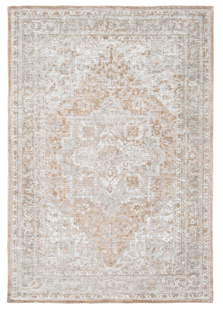 Piya Brown and Grey Traditional Distressed Rug