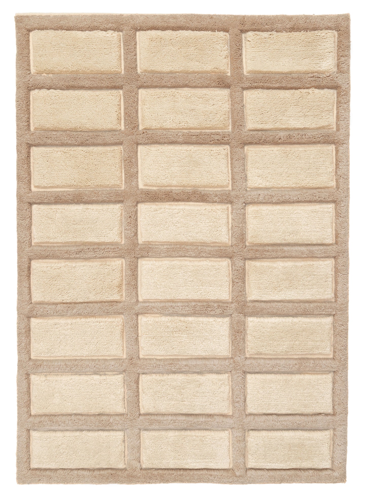 Posy Oat High-Low Shag Wool Rug