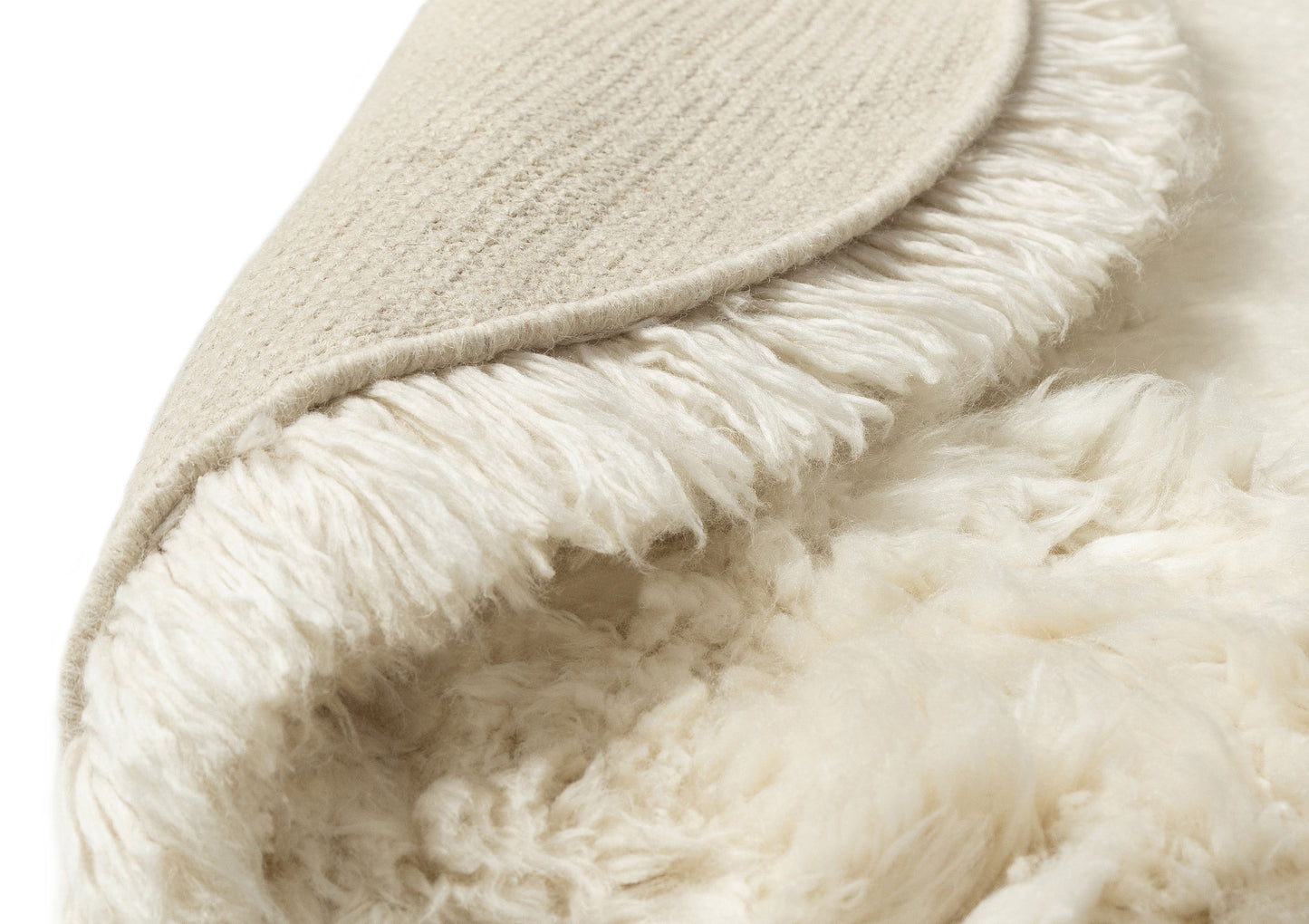 Rannis Natural Cream Oval Shag Rug