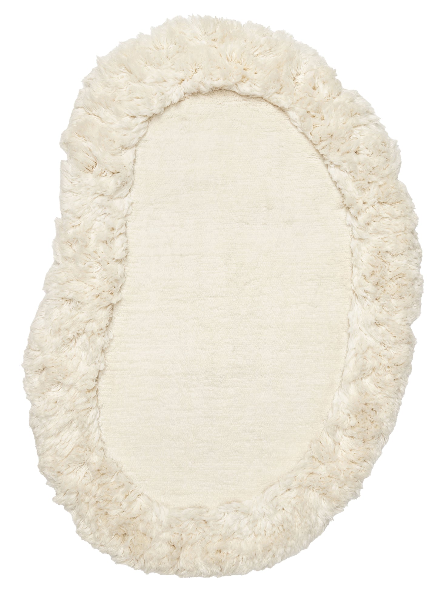 Rannis Natural Cream Oval Shag Rug