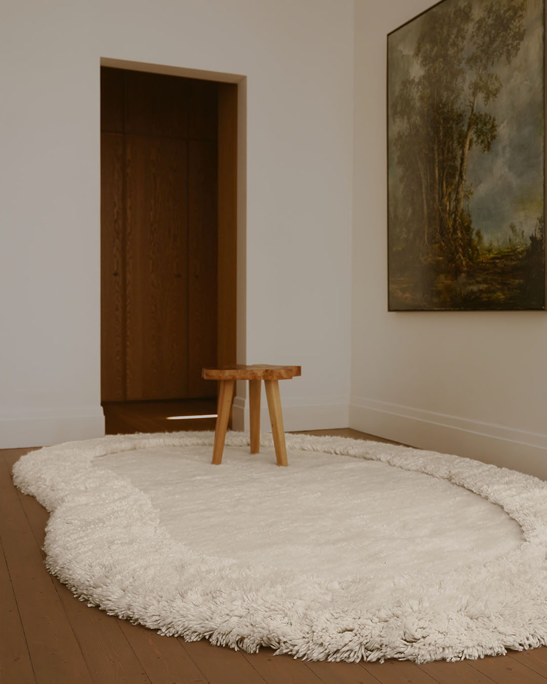 Rannis Natural Cream Oval Shag Rug