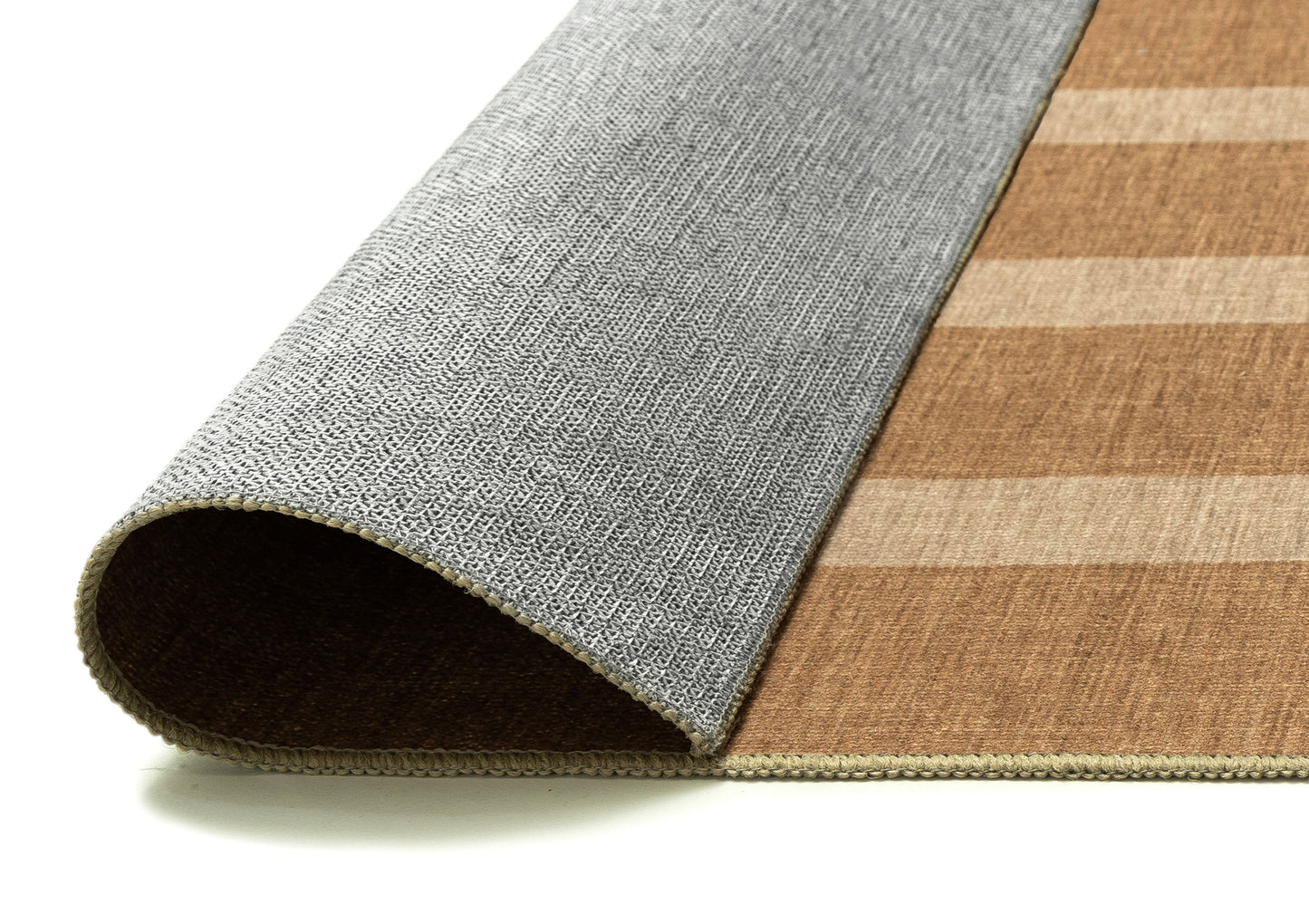 Ravello Warm Beige and Golden Sand Striped Indoor Outdoor Rug