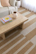 Ravello Warm Beige and Golden Sand Striped Indoor Outdoor Rug